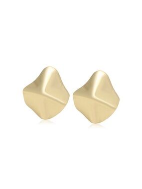 Zara Style Earrings Chunky Stud 14k Gold Plated Statement Water Resistant